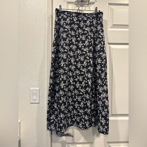 Floral Black and White Women's Skirt
